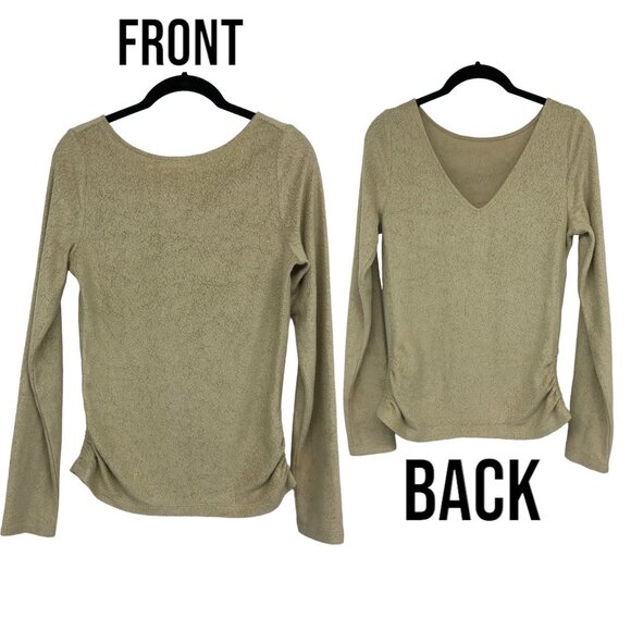 Anthropologie Saturday Sunday Moss green Rhea Boat-Neck Long Sleeve top S - Picture 1 of 16